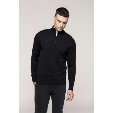 KARIBAN Pulóver Kariban férfi 1/4 cipzáras férfi, black, M