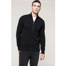 KARIBAN Pulóver Kariban férfi cipzáras férfi (100%pamut) black, 2XL munkaruha