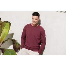 KARIBAN Pulóver Kariban férfi kereknyakú hosszú ujjú férfi (300g/m2) wine heather, 3XL munkaruha