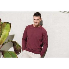 KARIBAN Pulóver Kariban férfi kereknyakú hosszú ujjú férfi (300g/m2) wine heather, M