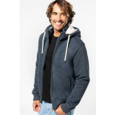 KARIBAN Pulóver Kariban férfi, slub grey heather, L