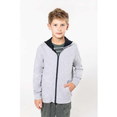 KARIBAN Pulóver Kariban gyerek, oxford grey/navy, 12/14