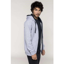 KARIBAN Pulóver Kariban kapucnis cipzáras férfi (80%pamut) light royal blue/white, 2XL munkaruha