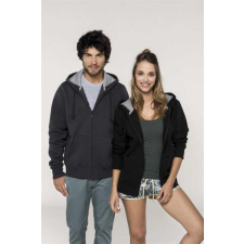 KARIBAN Pulóver Kariban kapucnis cipzáraszáras férfi unisex, dark grey, S munkaruha