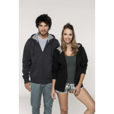 KARIBAN Pulóver Kariban kapucnis cipzáraszáras férfi unisex, red, L