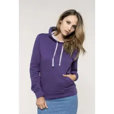 KARIBAN Pulóver Kariban női kapucnis női (80%pamut) black/fine grey, M