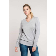 KARIBAN Pulóver Kariban női v-nyakú női (50%pamut 50%akril 290g/m2) black, L