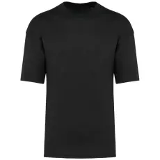 KARIBAN szélesebb szabású unisex környakas póló KA3008, Black-XS