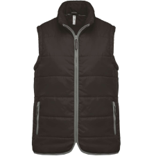 KARIBAN Uniszex bélelt mellény, cipzáras, Kariban KA6116, Dark Grey-M férfi mellény