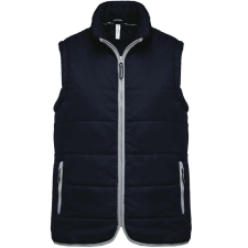 KARIBAN Uniszex bélelt mellény, cipzáras, Kariban KA6116, Navy-3XL férfi mellény