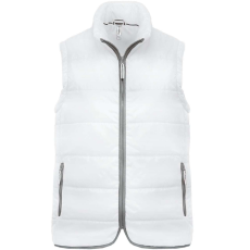 KARIBAN Uniszex bélelt mellény, cipzáras, Kariban KA6116, White-M