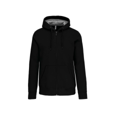KARIBAN Uniszex cipzáras kapucnis vastag pulóver, Kariban KA444, Black-4XL