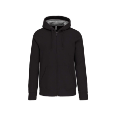 KARIBAN Uniszex cipzáras kapucnis vastag pulóver, Kariban KA444, Dark Grey-3XL