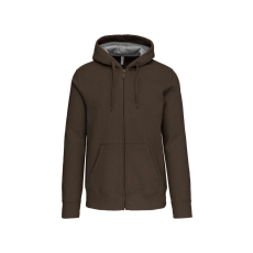 KARIBAN Uniszex cipzáras kapucnis vastag pulóver, Kariban KA444, Dark Khaki-L
