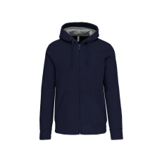 KARIBAN Uniszex cipzáras kapucnis vastag pulóver, Kariban KA444, Navy-4XL