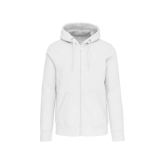 KARIBAN Uniszex cipzáras kapucnis vastag pulóver, Kariban KA444, White-XL