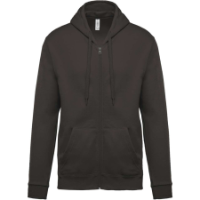 KARIBAN Uniszex cipzáros kapucnis pulóver, Kariban KA479, Dark Grey-3XL férfi pulóver, kardigán