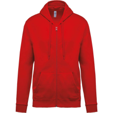KARIBAN Uniszex cipzáros kapucnis pulóver, Kariban KA479, Red-M