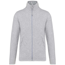 KARIBAN Uniszex FALCO cipzáras mikropolár pulóver, Kariban KA911, Ash Heather-3XL férfi pulóver, kardigán