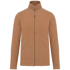 KARIBAN Uniszex FALCO cipzáras mikropolár pulóver, Kariban KA911, Camel Heather-2XL
