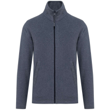 KARIBAN Uniszex FALCO cipzáras mikropolár pulóver, Kariban KA911, French Navy Heather-3XL férfi pulóver, kardigán