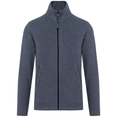 KARIBAN Uniszex FALCO cipzáras mikropolár pulóver, Kariban KA911, French Navy Heather-4XL
