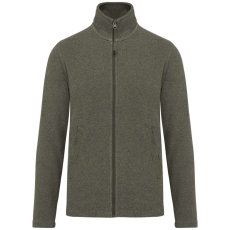 KARIBAN Uniszex FALCO cipzáras mikropolár pulóver, Kariban KA911, Green Marble Heather-2XL