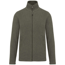 KARIBAN Uniszex FALCO cipzáras mikropolár pulóver, Kariban KA911, Green Marble Heather-4XL férfi pulóver, kardigán