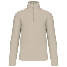 KARIBAN Uniszex galléros, 1/4 cipzáras mikropolár pulóver, Kariban KA912, Beige-4XL