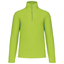 KARIBAN Uniszex galléros, 1/4 cipzáras mikropolár pulóver, Kariban KA912, Lime-2XL férfi pulóver, kardigán