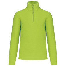 KARIBAN Uniszex galléros, 1/4 cipzáras mikropolár pulóver, Kariban KA912, Lime-M