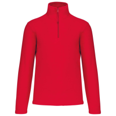 KARIBAN Uniszex galléros, 1/4 cipzáras mikropolár pulóver, Kariban KA912, Red-3XL