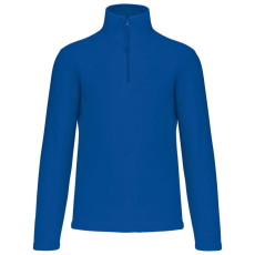 KARIBAN Uniszex galléros, 1/4 cipzáras mikropolár pulóver, Kariban KA912, Royal Blue-M
