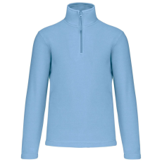KARIBAN Uniszex galléros, 1/4 cipzáras mikropolár pulóver, Kariban KA912, Sky Blue-2XL