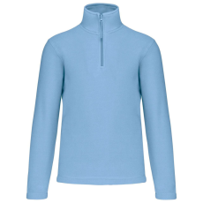 KARIBAN Uniszex galléros, 1/4 cipzáras mikropolár pulóver, Kariban KA912, Sky Blue-3XL