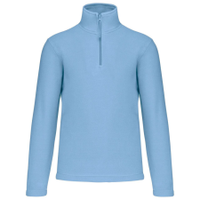 KARIBAN Uniszex galléros, 1/4 cipzáras mikropolár pulóver, Kariban KA912, Sky Blue-M férfi pulóver, kardigán