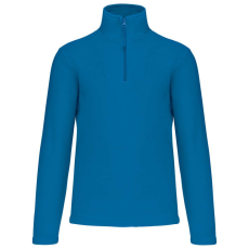 KARIBAN Uniszex galléros, 1/4 cipzáras mikropolár pulóver, Kariban KA912, Tropical Blue-2XL