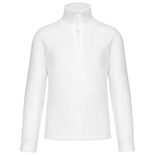 KARIBAN Uniszex galléros, 1/4 cipzáras mikropolár pulóver, Kariban KA912, White-3XL férfi pulóver, kardigán