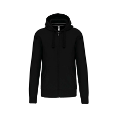KARIBAN Uniszex kapucnis cipzáras pulóver, Kariban KA454, Black-3XL