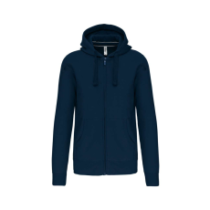 KARIBAN Uniszex kapucnis cipzáras pulóver, Kariban KA454, Navy-3XL