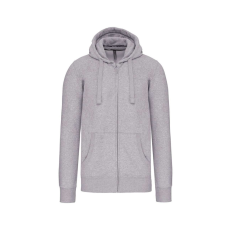 KARIBAN Uniszex kapucnis cipzáras pulóver, Kariban KA454, Oxford Grey-S