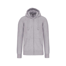KARIBAN Uniszex kapucnis cipzáras pulóver, Kariban KA454, Oxford Grey-XL férfi pulóver, kardigán