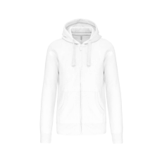 KARIBAN Uniszex kapucnis cipzáras pulóver, Kariban KA454, White-2XL