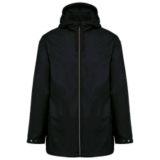 KARIBAN Uniszex kapucnis kabát, mikropolár béléssel, Kariban KA6153, Black-3XL