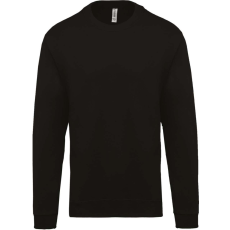 KARIBAN Uniszex kereknyakú pulóver, Kariban KA474, Black-M