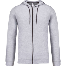 KARIBAN Uniszex könnyű vékony kapucnis cipzáras pulóver (póló), Kariban KA438, Oxford Grey-3XL