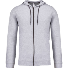 KARIBAN Uniszex könnyű vékony kapucnis cipzáras pulóver (póló), Kariban KA438, Oxford Grey-XL