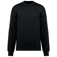 KARIBAN Uniszex laza szabású organikus környakas pulóver, Kariban KA4032, Black-2XL