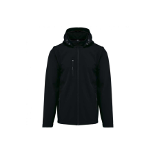KARIBAN Uniszex levehető ujjú kapucnis softshell dzseki, Kariban KA422, Black-2XL férfi kabát, dzseki