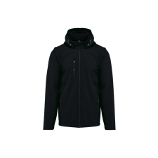 KARIBAN Uniszex levehető ujjú kapucnis softshell dzseki, Kariban KA422, Black-3XL férfi kabát, dzseki